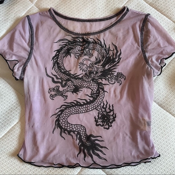 MESH PURPLE DRAGON TEE - Picture 2 of 3